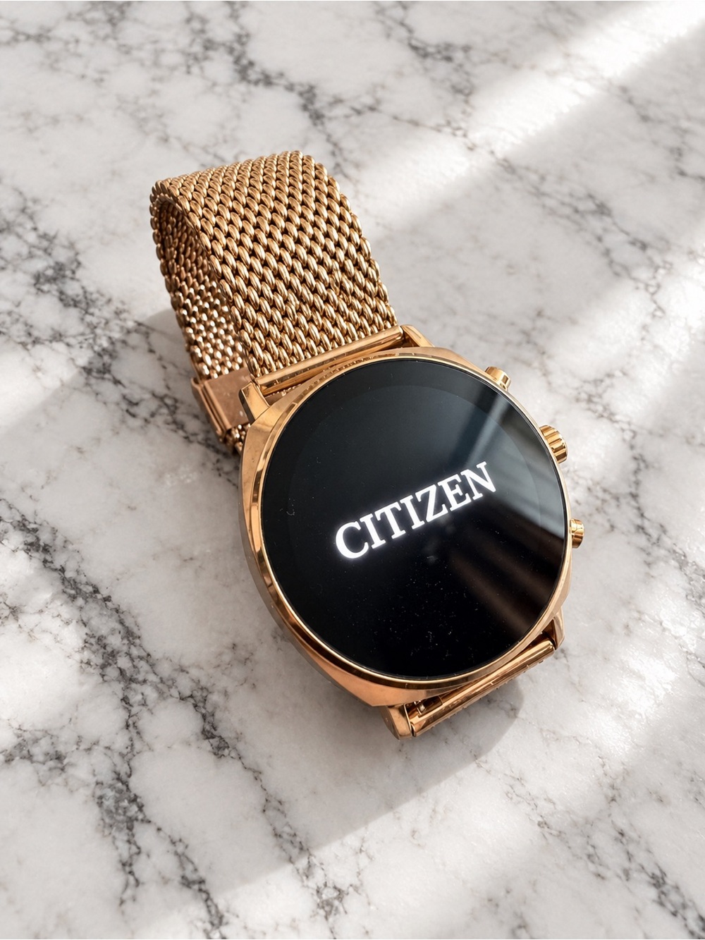 Citizen Gold-Tone Smartwatch with Mesh Bracelet